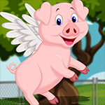 Cheerful Flying Pig Escape Games4King