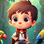 Chic Boy And Parrot Rescue Games4King