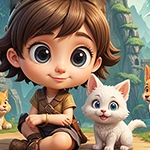 Cute Kid And Pet Rescue Games4King