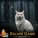 Fluffy White Cat Rescue Games4King