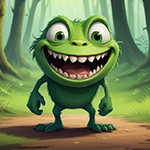 Joyful Green Creature Escape Games4King