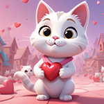 Lovely Cat With Heart Rescue Games4King