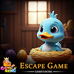Smiling Blue Duckling Escape Games4King