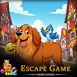 Smiling Golden Retriever Escape Games4King